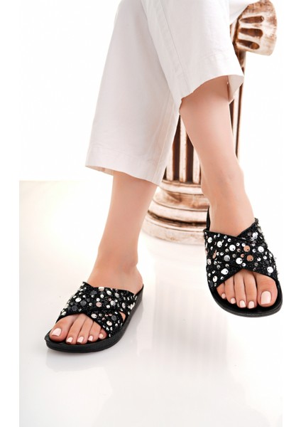 Kadın Günlük Terlik Siyah Şık Misafir Ev Dışarı Terliği modelleri