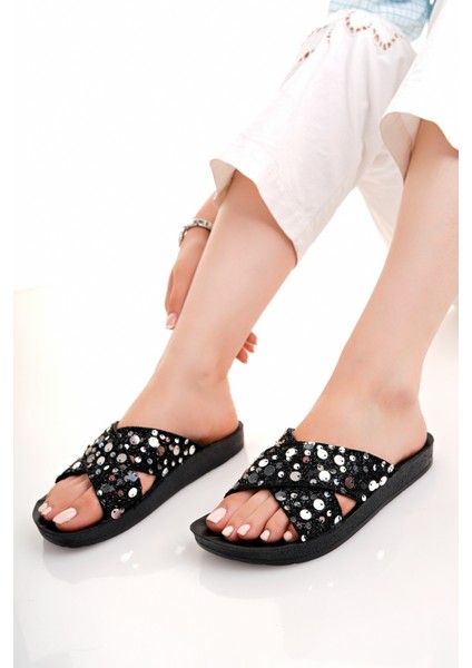 Kadın Günlük Terlik Siyah Şık Misafir Ev Dışarı Terliği fırsatları