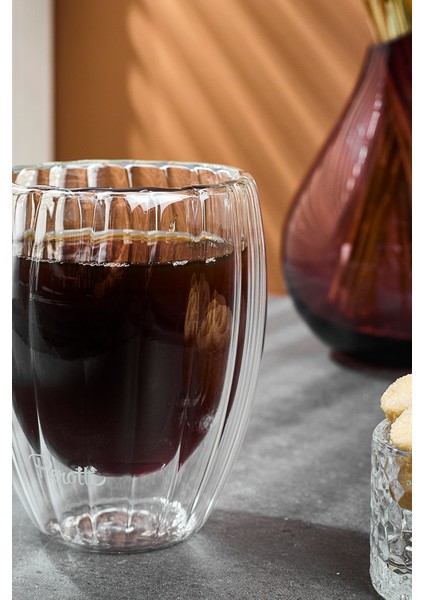 Stripe Çift Cidarlı Bardak - Şeffaf - 350 ml fiyatları