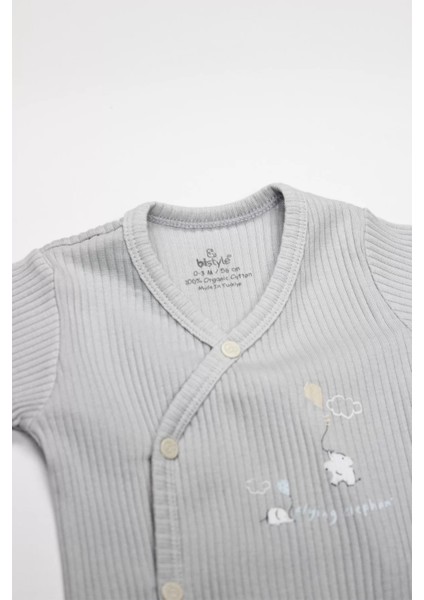 Flying Elephant 2'li Yarım Kol Badi 17117 Ekru Gri modelleri