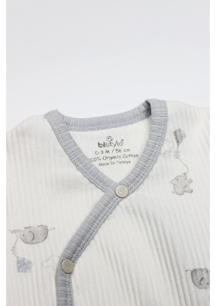 Flying Elephant 2'li Yarım Kol Badi 17117 Ekru Gri