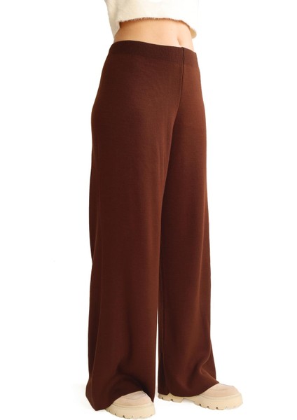 23274 Geniş Paça Triko Pantolon Acı Kahve fiyatları