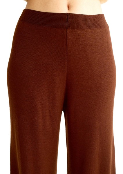 23274 Geniş Paça Triko Pantolon Acı Kahve fırsatları