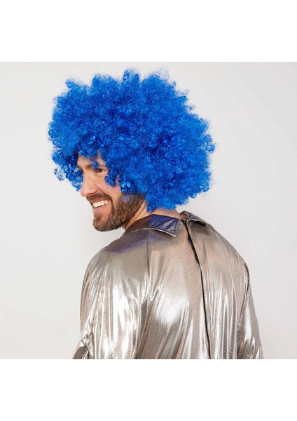 Mavi Renk Kıvırcık Afro Bonus Peruk (4887) modelleri