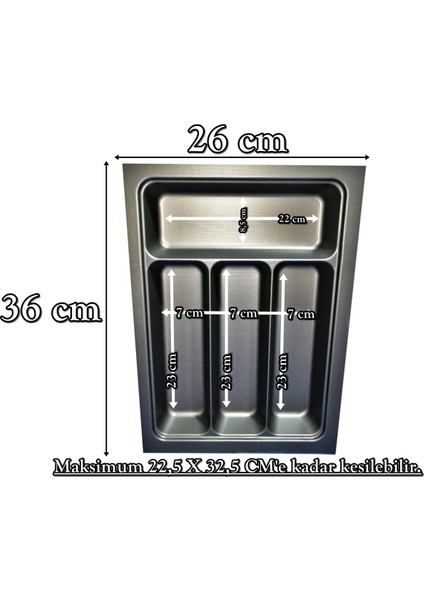 26x36 Çekmece İçi Antrasit Kaşıklık Ücretsiz Kesim (22,5x32,5 Cm'e kadar kesilebilir) fırsatları