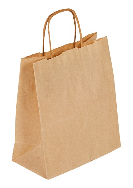 Burgu Saplı Kraft Kağıt Çanta 25'li 32X32X20 cm