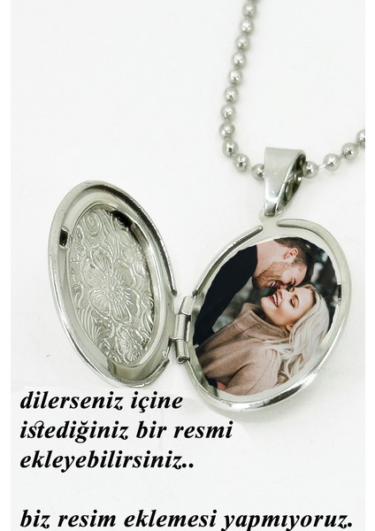Fotoğraflı Resimlik İçi Açılabilir Kapaklı Oval Kolye Sevgiliye Hediye bbk49 fiyatları