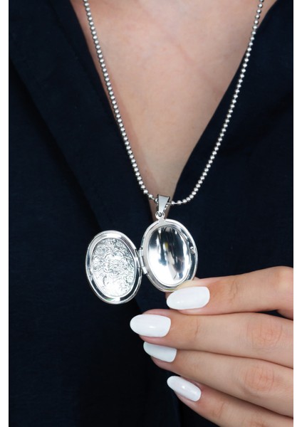 Fotoğraflı Resimlik İçi Açılabilir Kapaklı Oval Kolye Sevgiliye Hediye bbk49 indirimleri