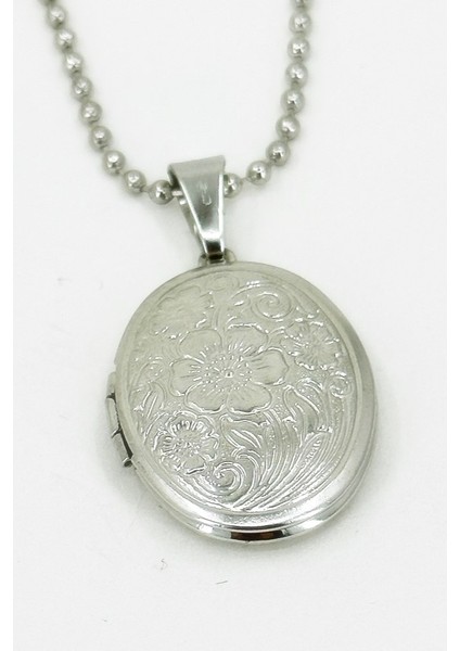 Fotoğraflı Resimlik İçi Açılabilir Kapaklı Oval Kolye Sevgiliye Hediye bbk49