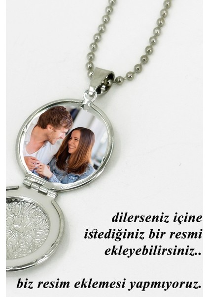 İçi Açılabilir Fotoğraf Konulabilir Resimlik Kapaklı Yuvarlak Kolye bbk50 fiyatları