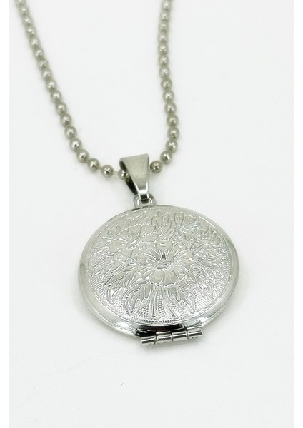 İçi Açılabilir Fotoğraf Konulabilir Resimlik Kapaklı Yuvarlak Kolye bbk50