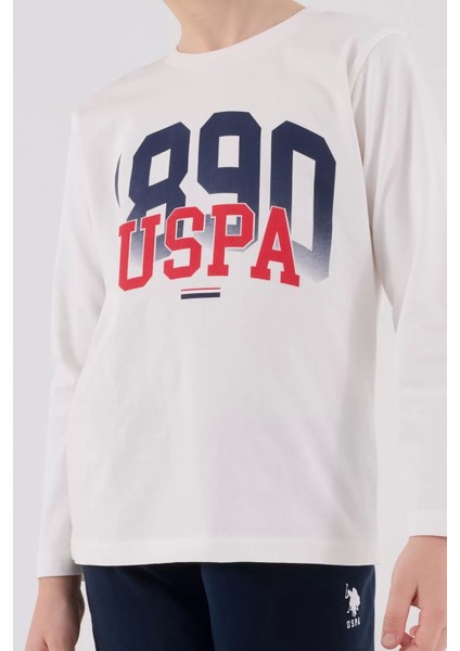 U.s. Polo Assn Uzun Kol Pijama Takım US2203-4 Beyaz modelleri