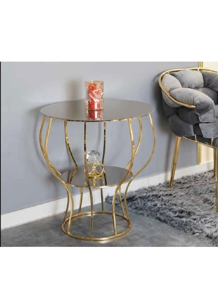 Mim Bronz - Gold Kupa Yan Sehpa