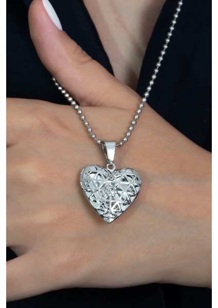 Fotoğraflı Resimlik İçi Açılır Kapaklı Kalp Şeklinde Kolye Sevgiliye Hediye bbk48 fırsatları