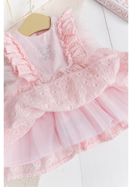 Fırfırlı Tüllü Sırt Dekolteli Yazlık Kız Bebek Elbise fiyatları