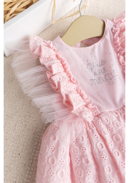 Fırfırlı Tüllü Sırt Dekolteli Yazlık Kız Bebek Elbise fırsatları
