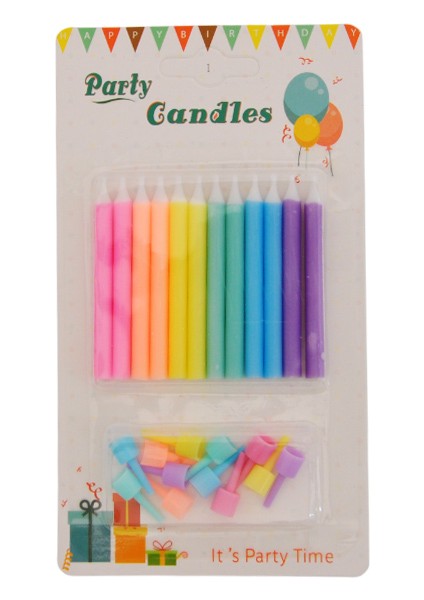 Doğum Günü Mumları - Makaron 12LI