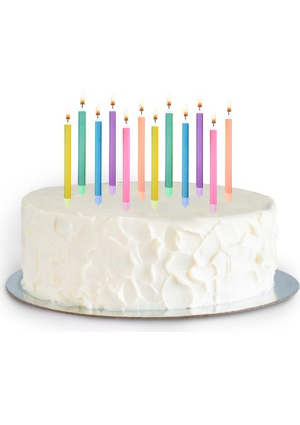 Doğum Günü Mumları - Makaron 12LI modelleri
