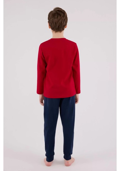 U.s. Polo Assn Uzun Kol Pijama Takım US2214-4 Kırmızı fırsatları