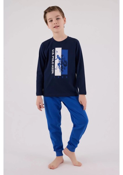 U.s. Polo Assn Uzun Kol Pijama Takım US2206-4 Lacivert