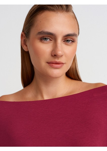 32115 Omuzları Açık Top-Açık Bordo modelleri