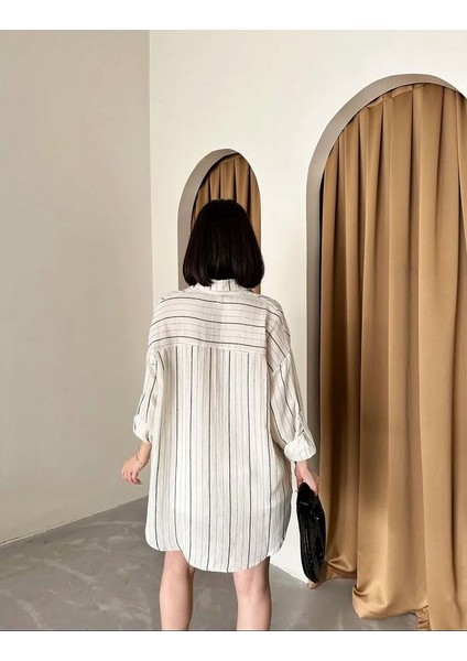 Siyah Çizgili Cepli Müslin Kumaş Gömlek fiyatları