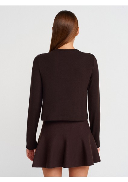 31413 Düğmeli Detaylı Hırka-Koyu Kahve fiyatları