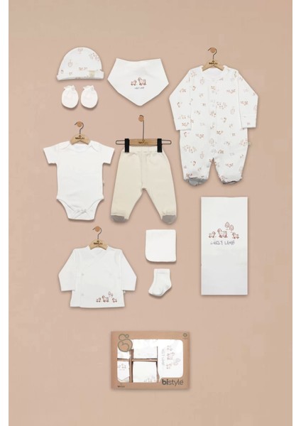 Bistyle Curly Lamb 10'lu Hastane Çıkışı 11106 Bej Mavi Ekru