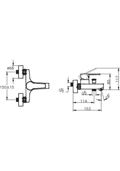 Nora S Banyo Bataryası + Doppo Prime Lux Tepe Duş Sistemi modelleri