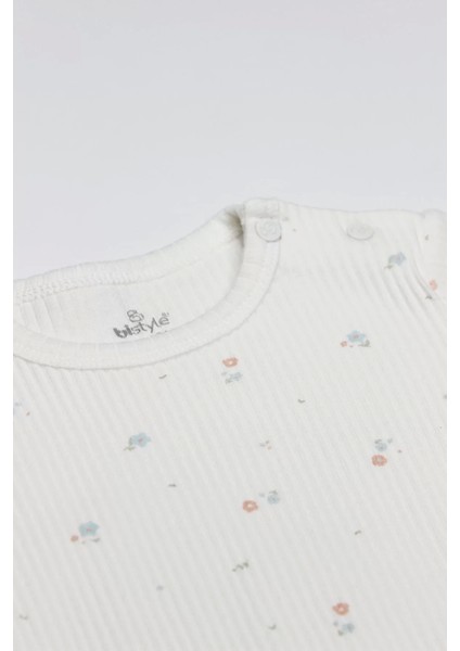 Bistyle Flying Bloom White Yarım Kol 2'li Body 17118 Ekru Gül Kurusu indirimleri