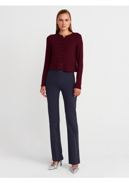 31413 Düğmeli Detaylı Hırka-Bordo fırsatları