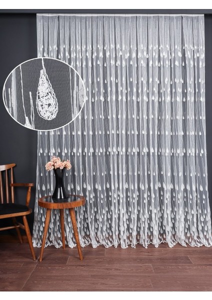 Damlacık Desenli Brode Işlemeli Tül Perde (1/2.5 Normal Pile) modelleri