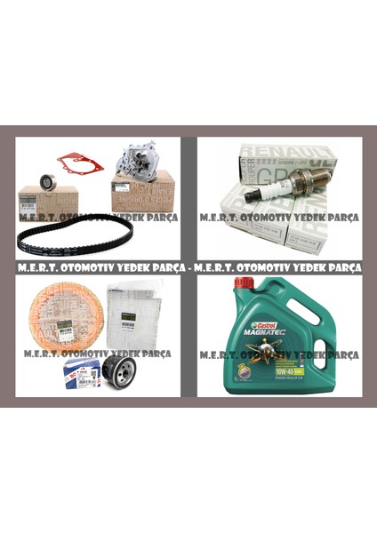 Dacia Logan 1.4 ve 1.6 Komple Bakım Seti Triger Buji Filtre Yağ
