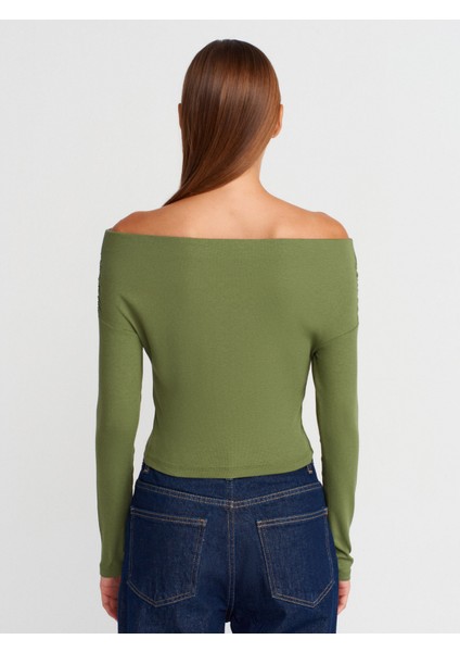 32115 Omuzları Açık Top-Açık Haki fiyatları