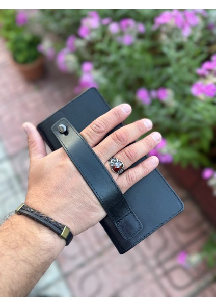 Tobiko Mihra Siyah Hakiki Deri Hem Telefonluk Hem Mıknatıslı Cüzdan modelleri