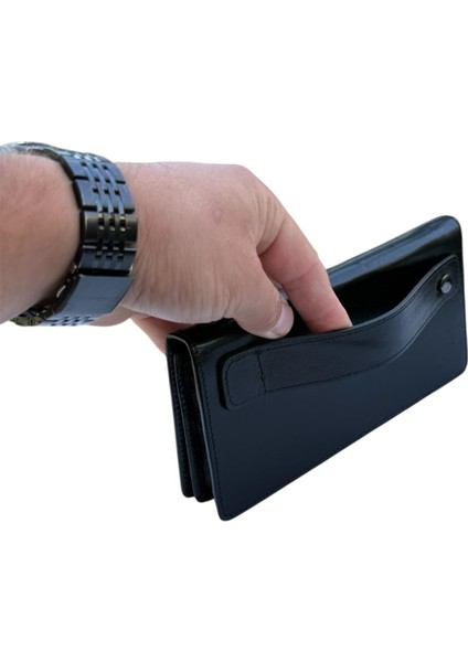 Tobiko Mihra Siyah Hakiki Deri Hem Telefonluk Hem Mıknatıslı Cüzdan fırsatları