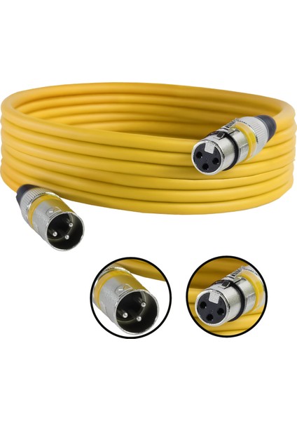MXL-5M-YLW Kaliteli XLR TO XLR 5 mt. Mikrofon Kablosu