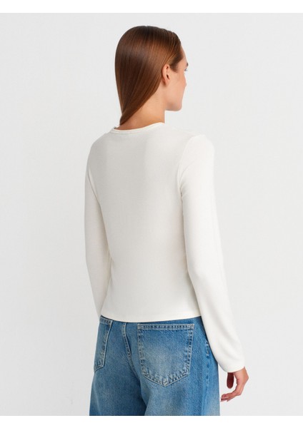 32055 Uzun Kollu Hırka-Ekru fiyatları