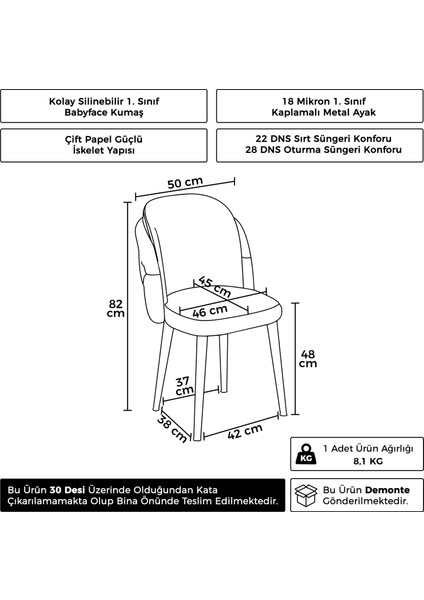 Axle Serisi 1 Adet Gri Mutfak Sandalyesi Gold Kaplama Metal Ayak Babyface Kumaş modelleri