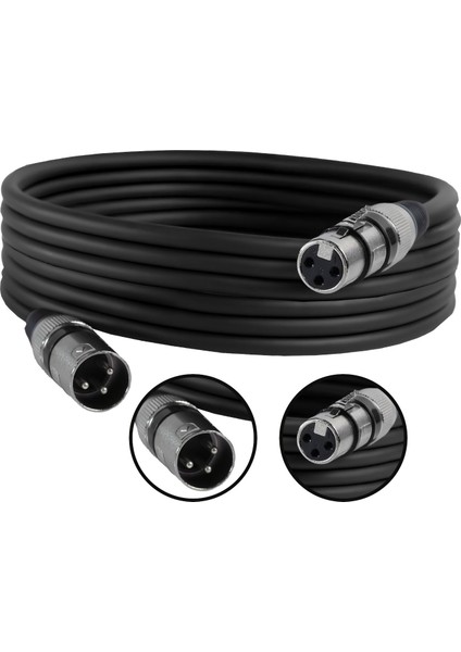 MXL-5M-BK Kaliteli XLR TO XLR 5 mt. Mikrofon Kablosu