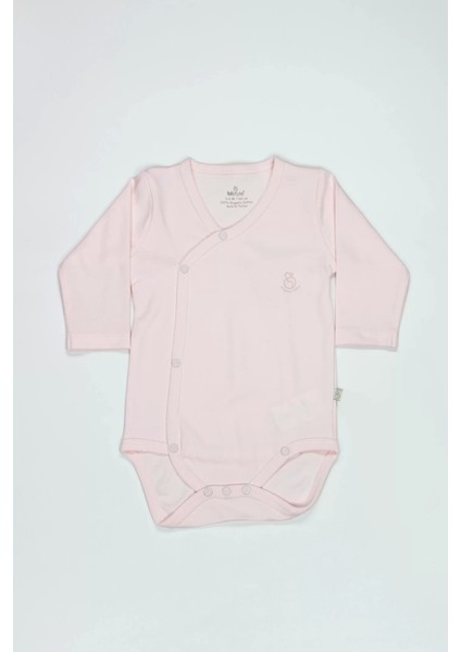 Bistyle Organik Natural Basic Style Kruvaze Uzun Kol Body BS17102 Pembe