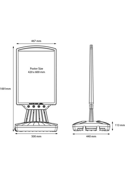 Master Sing Kaldırım Reklam Panosu Su Dubalı 42x60cm