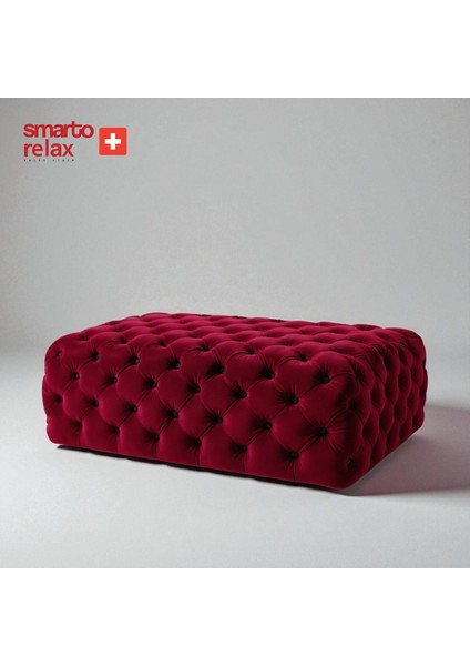 Puf Soglio Ayaksız Kapitoneli Dekoratif 100x100x45 cm(Kırmızı) fiyatları