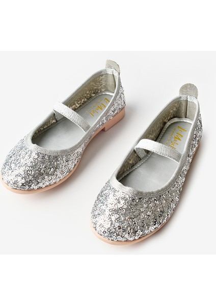 Gümüş Payetli Kız Çocuk Babet