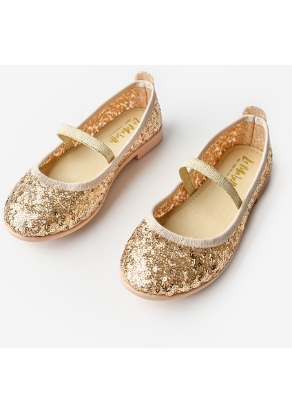 Altın Payetli Kız Çocuk Babet