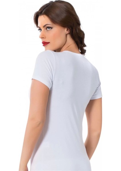 Moda Bayan Kısa Kol Body Beyaz indirimleri