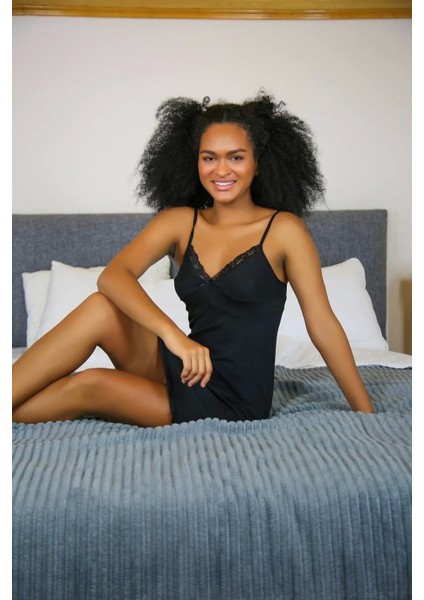 Moda Ip Askılı Gecelik Siyah indirimleri