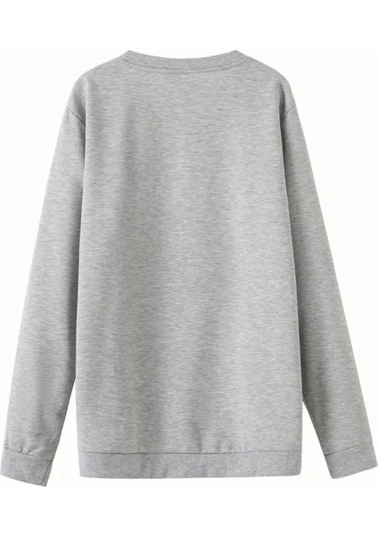 Erkek Bicycle (Bisiklet) Baskılı Sweatshirt Oversize Salaş Gri Siyah Sweatshirt modelleri