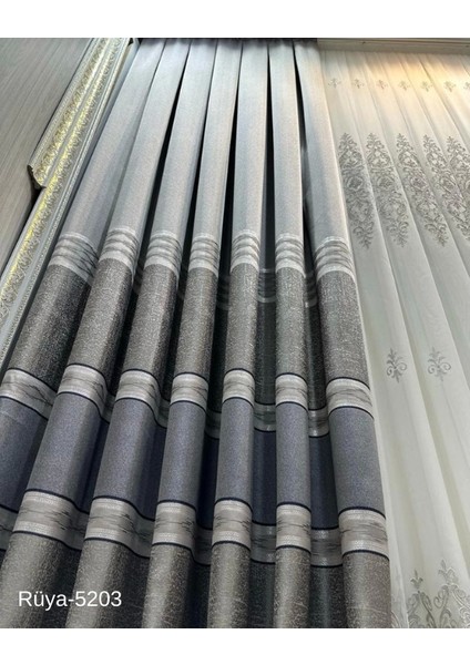 Nivemeshome Rüya FT671477 Gri V-5203 1/3 Sık Pileli Fon Perde Apm fırsatları