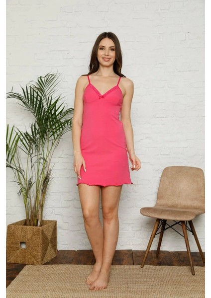 Moda Ip Askılı Penye Gecelik Fuşya fiyatları